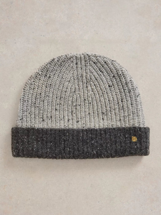 White Stuff Men's Albie Rib Knit Beanie In Grey Multi