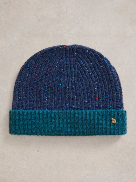 White Stuff Men's Albie Rib Knit Beanie In Navy Multi