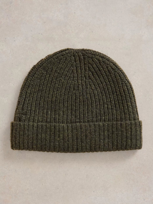 White Stuff Men's Albie Rib Knit Beanie In Green Multi