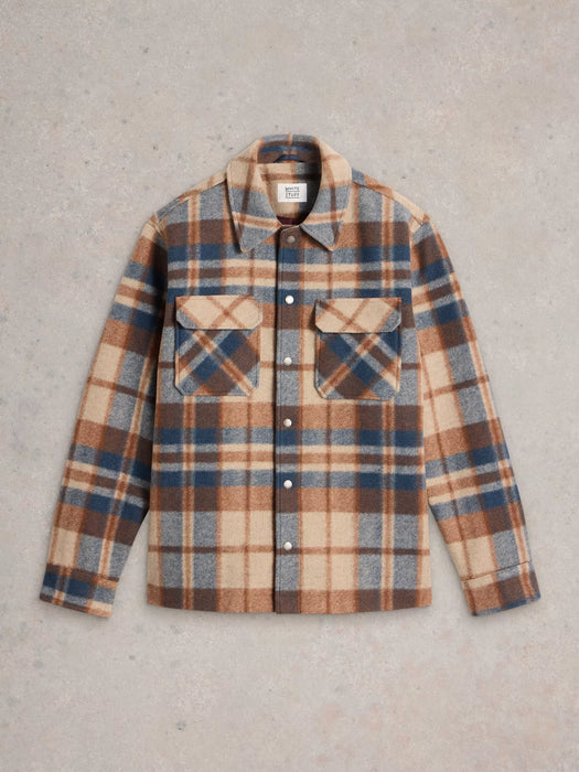 White Stuff Men's Check Trucker Jacket In Brown Multi