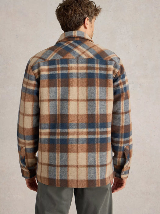 White Stuff Men's Check Trucker Jacket In Brown Multi