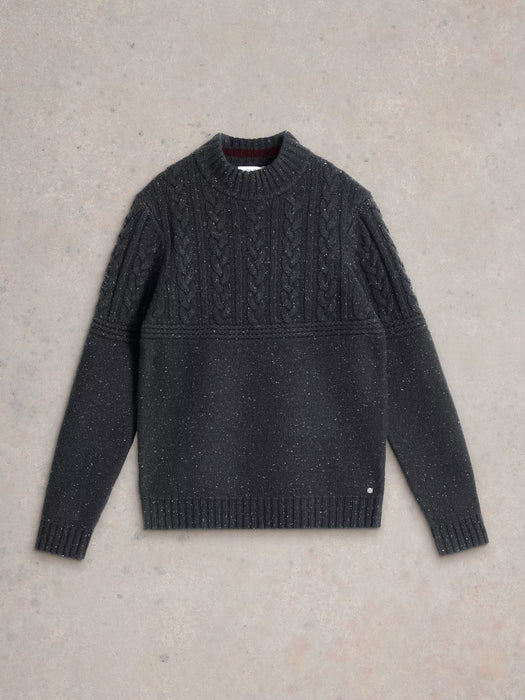 White Stuff Men's Berkley Crew Neck Jumper In Charcoal Grey