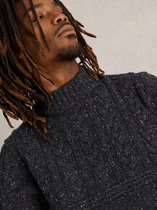 White Stuff Men's Berkley Crew Neck Jumper In Charcoal Grey