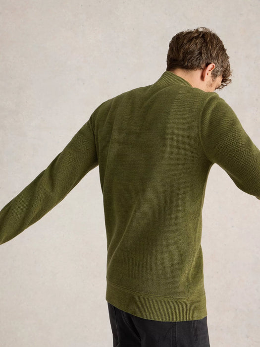 White Stuff Men's Attadale Funnel Neck Jumper In Khaki Green