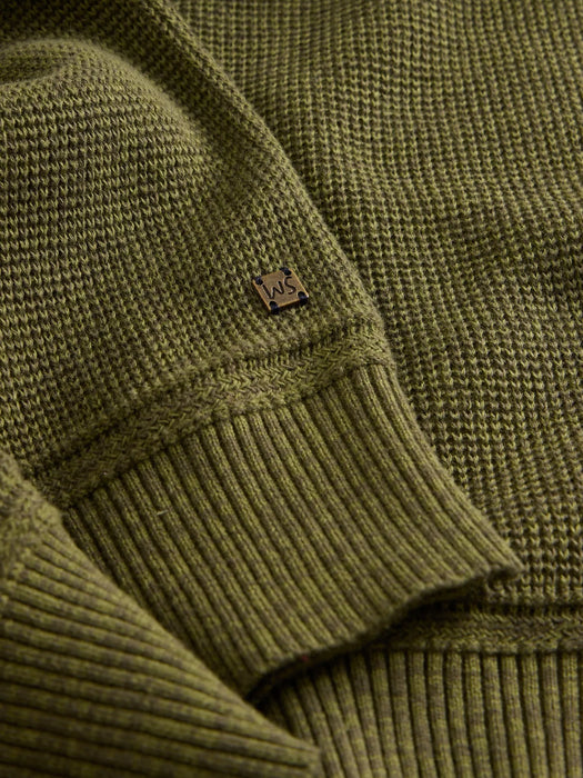 White Stuff Men's Attadale Funnel Neck Jumper In Khaki Green