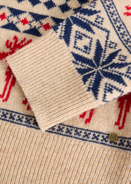 White Stuff Men's Moose Fairisle Crew Jumper In Natural Multi