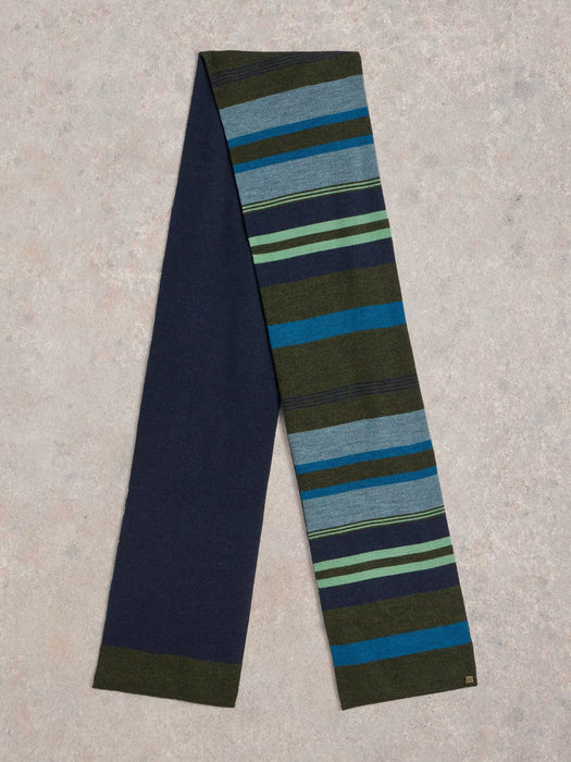 White Stuff Men's Merino Stripe Scarf In Green Multi