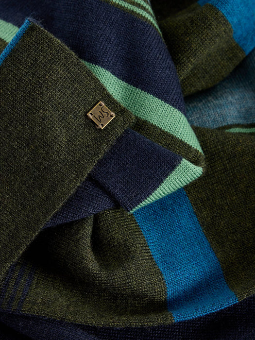 White Stuff Men's Merino Stripe Scarf In Green Multi