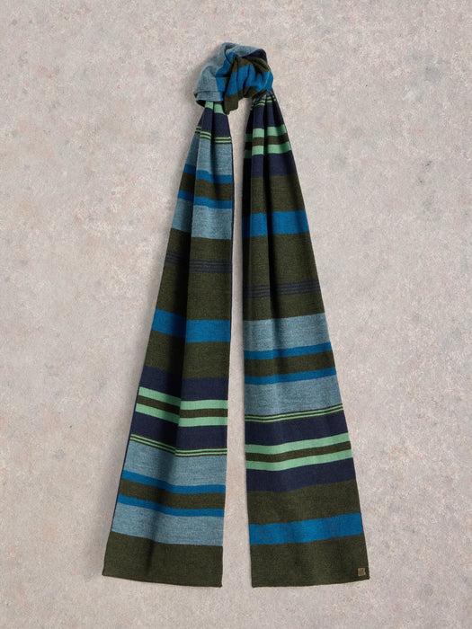 White Stuff Men's Merino Stripe Scarf In Green Multi