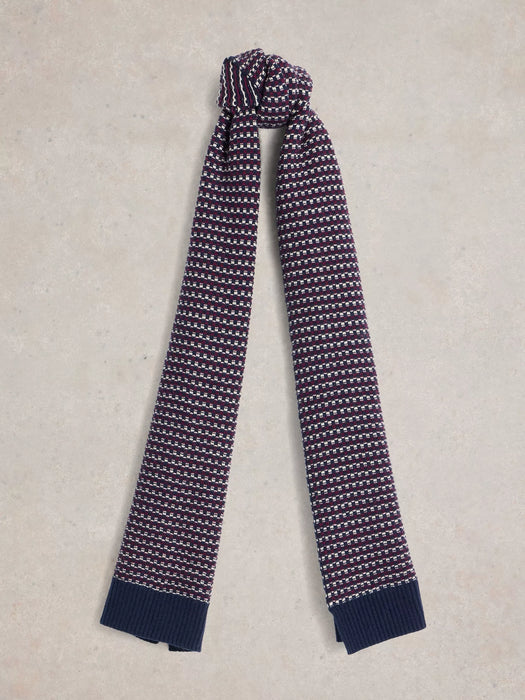 White Stuff Men's Tuck Stitch Knit Scarf In Navy Multi