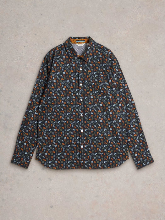 White Stuff Men's Clock Printed Shirt In Navy Print