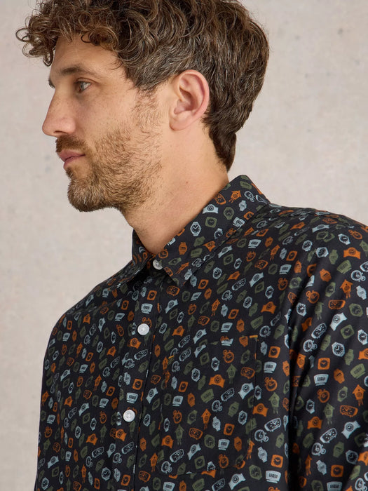 White Stuff Men's Clock Printed Shirt In Navy Print