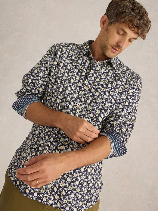 White Stuff Men's Fuji Flower Printed Shirt In Navy Print