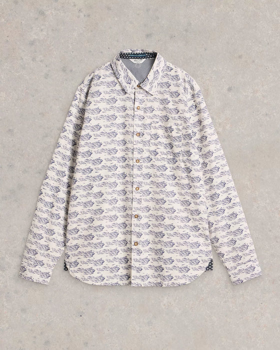 White Stuff Men's Shoal Fish Printed Shirt In White Print