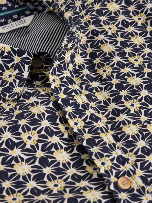 White Stuff Men's Fuji Flower Printed Shirt In Navy Print