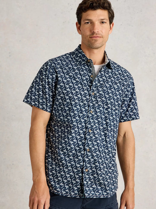 White Stuff Men's Finsbury Koi Printed Shirt In Navy Print