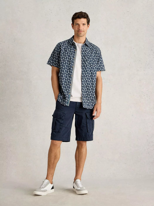 White Stuff Men's Finsbury Koi Printed Shirt In Navy Print