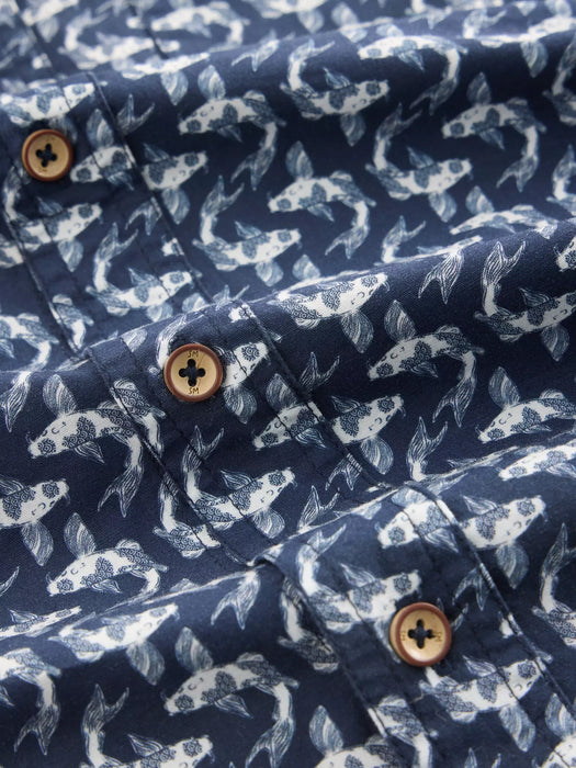 White Stuff Men's Finsbury Koi Printed Shirt In Navy Print