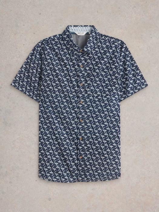 White Stuff Men's Finsbury Koi Printed Shirt In Navy Print