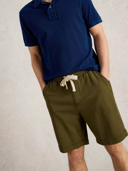 White Stuff Brampton Jersey Short In Khaki Green