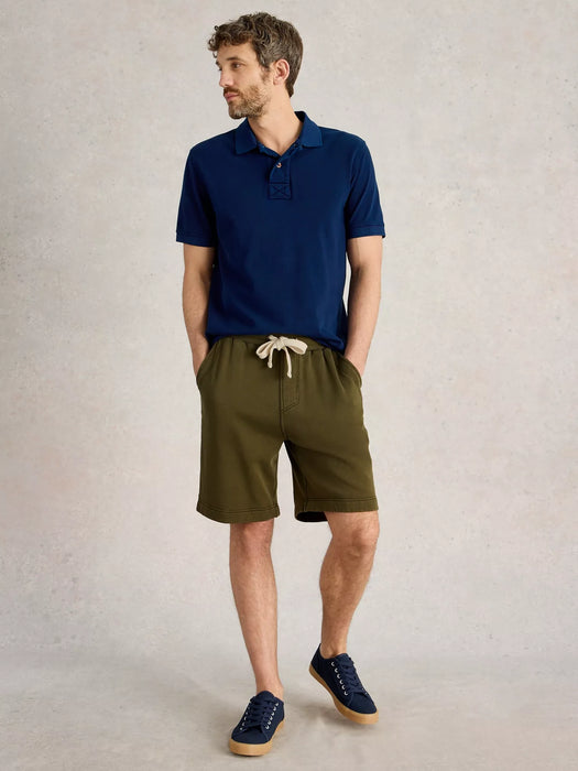 White Stuff Brampton Jersey Short In Khaki Green