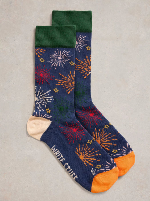 White Stuff Men's Celebration Sock In A Cracker In Navy Multi