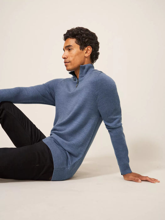 White Stuff Men's Newport Merino Jumper In Chambray Blue