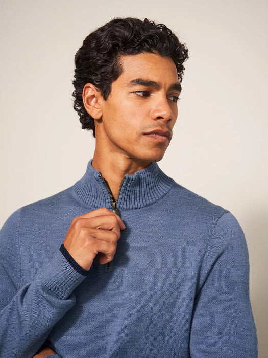 White Stuff Men's Newport Merino Jumper In Chambray Blue