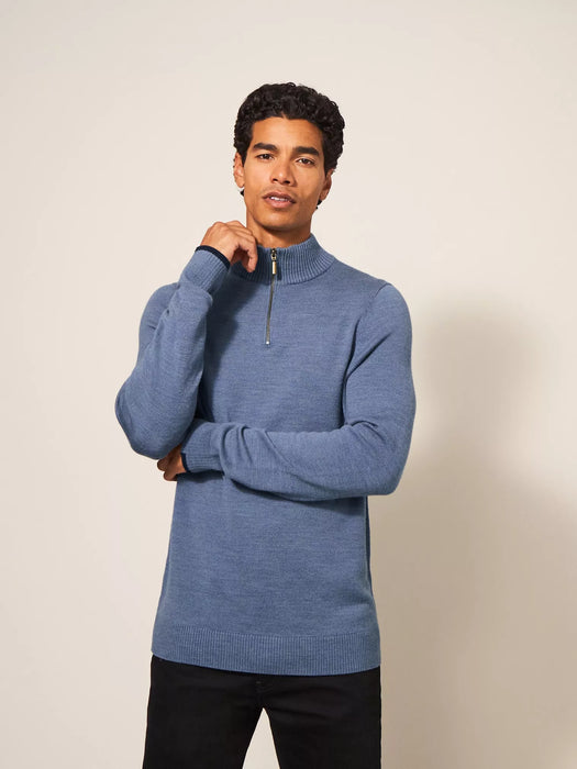 White Stuff Men's Newport Merino Jumper In Chambray Blue