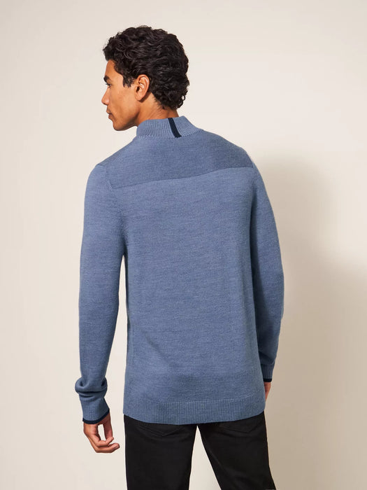 White Stuff Men's Newport Merino Jumper In Chambray Blue