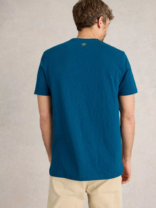 White Stuff Men's Slow Lane Graphic Tee In Teal Print