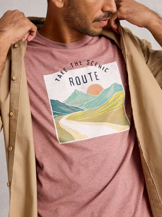 White Stuff Men's Abersoch Graphic Scene Bike In Pink Print