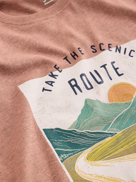 White Stuff Men's Abersoch Graphic Scene Bike In Pink Print