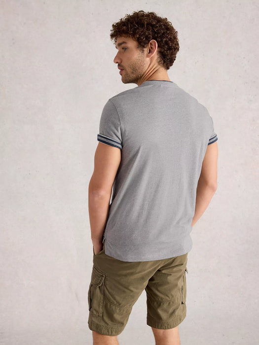 White Stuff Men's Abersoch Graphic Fish Stripe In Grey Print