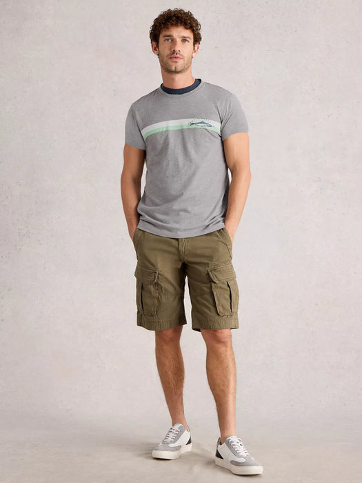 White Stuff Men's Abersoch Graphic Fish Stripe In Grey Print