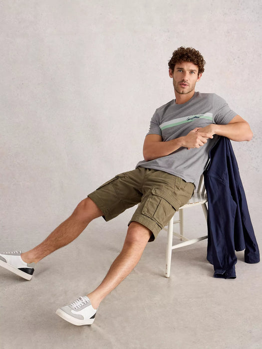 White Stuff Men's Abersoch Graphic Fish Stripe In Grey Print