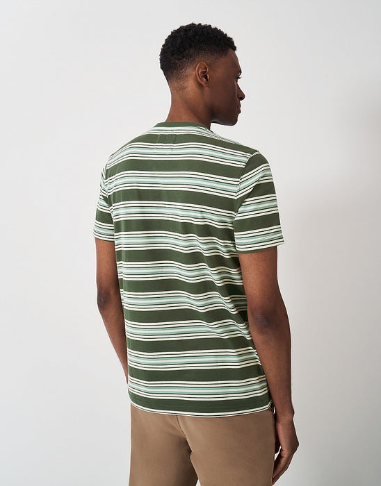Crew Clothing Men's Stripe Crew T-Shirt in Green