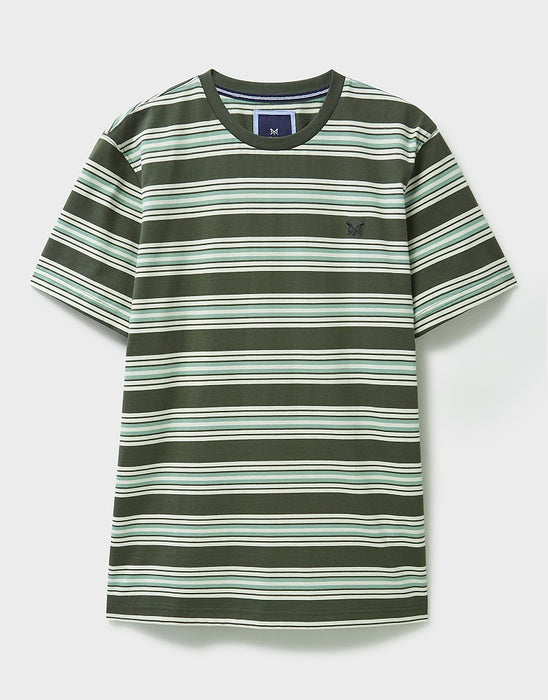 Crew Clothing Men's Stripe Crew T-Shirt in Green