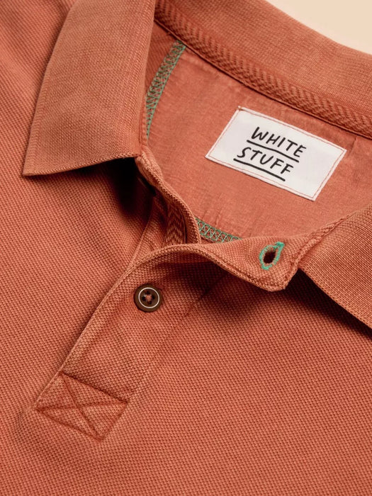 White Stuff Men's Utility Polo - Mid Orange