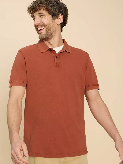 White Stuff Men's Utility Polo - Mid Orange