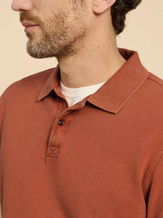 White Stuff Men's Utility Polo - Mid Orange