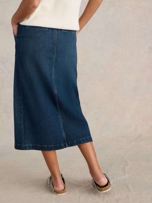 White Stuff Women's Maren Denim Midi Skirt In Mid Denim