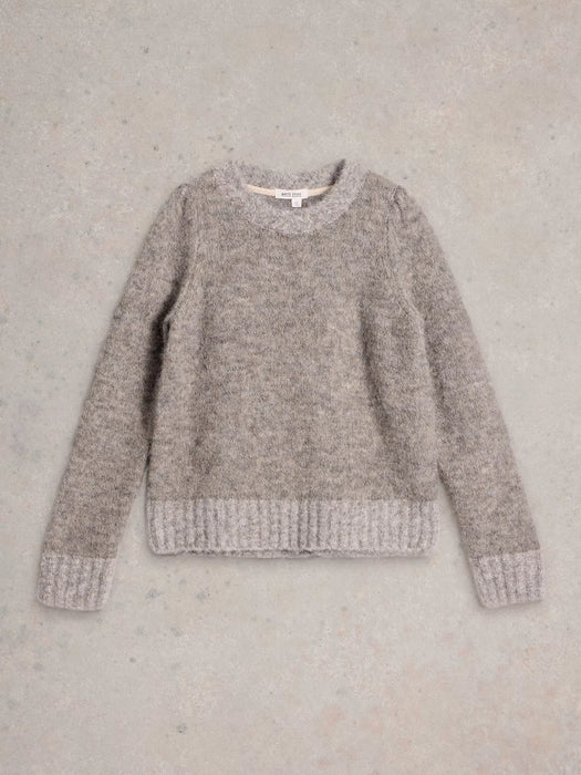 White Stuff Women's Paige Puff Sleeve Jumper In Mid Grey