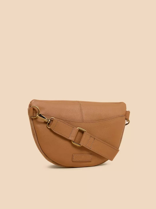 White stuff tan leather top bag