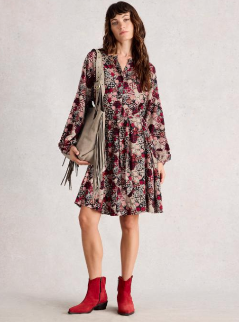 White Stuff Women's Monique Dress In Red Multi