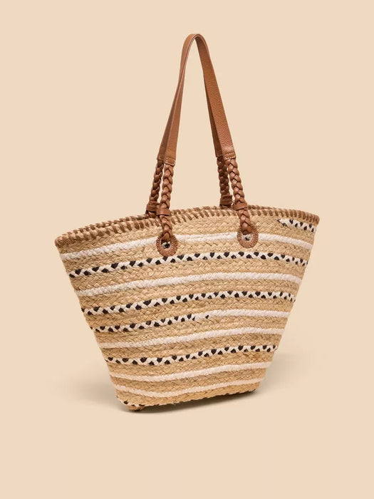 White Stuff Women's Demi Jute Large Tote - Natural Multi