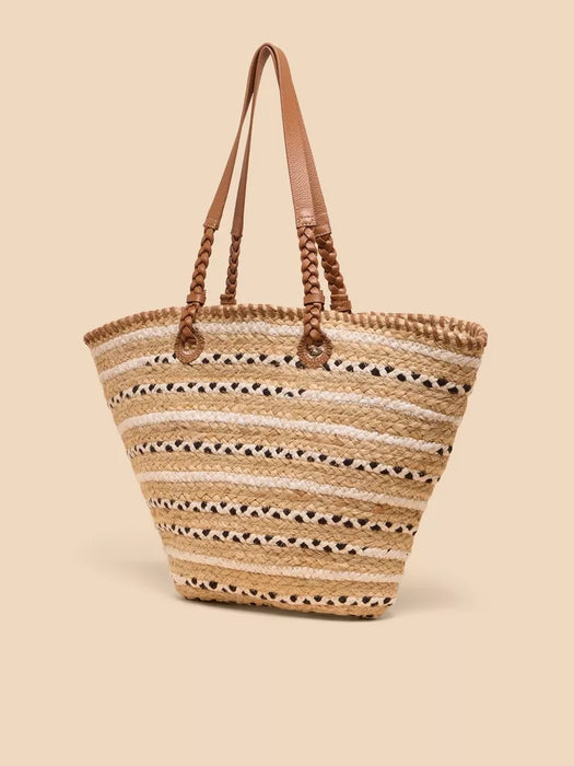 White Stuff Women's Demi Jute Large Tote - Natural Multi