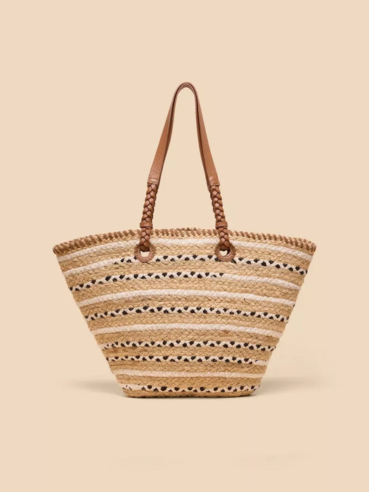 White Stuff Women's Demi Jute Large Tote - Natural Multi