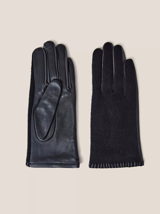 White Stuff Women's Lucie Leather Gloves In Pure Black