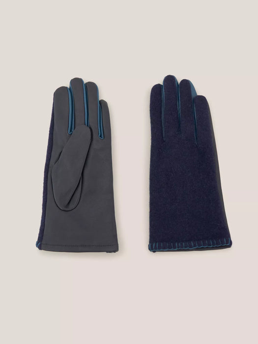 White Stuff Women's Lucie Leather Gloves In Dark Navy